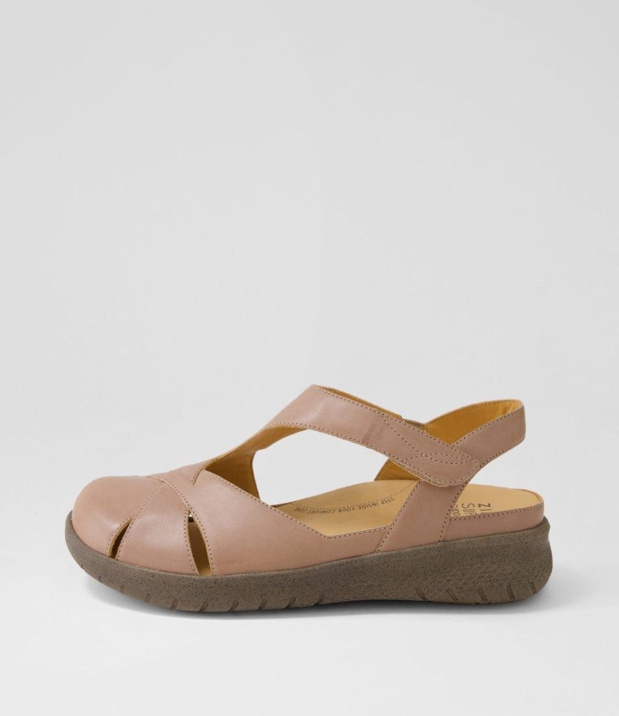 Shoes ZIERA | Sofzie Xf Taupe Leather Flat Shoes