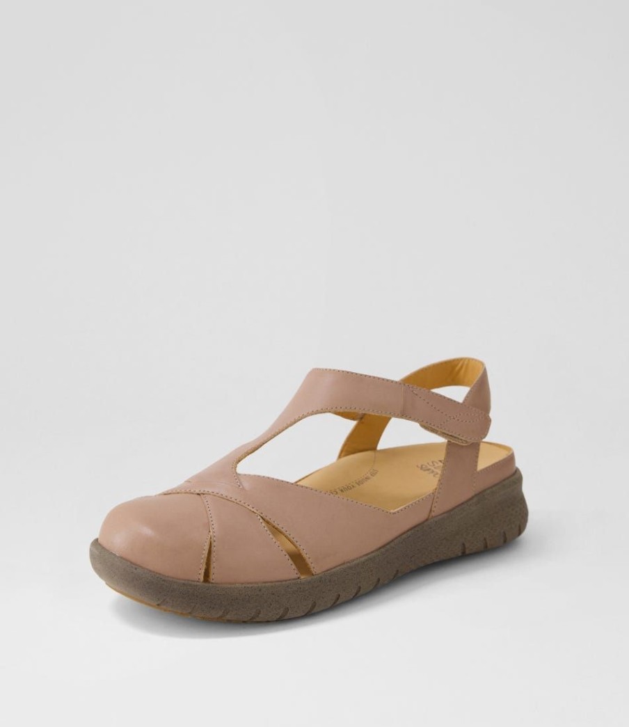 Shoes ZIERA | Sofzie Xf Taupe Leather Flat Shoes