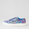 Shoes DJANGO & JULIETTE | Froggy Blue Swirl White Patent Leather Sneakers