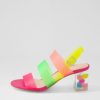 Shoes DJANGO & JULIETTE | Skytles Hot Pink Multi Vinylite Sandals