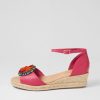 Shoes DJANGO & JULIETTE | Savea Fuchsia Bright Leather Suede Espadrilles