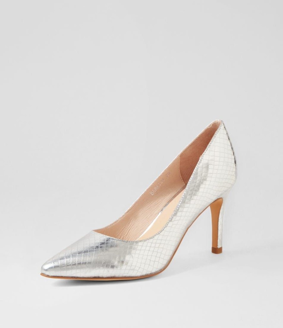 Shoes TOP END | Barrios Silver Mirror Leather Pump Heels