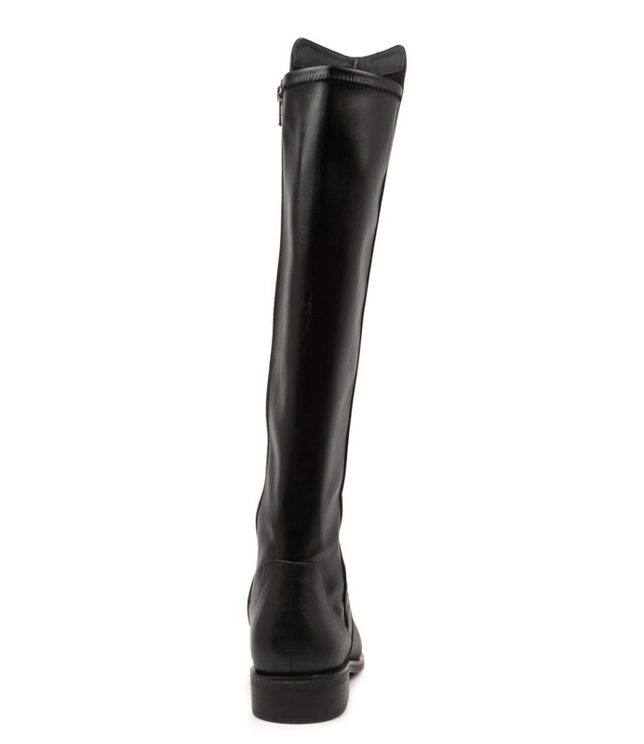 Shoes ZIERA | Sallies Xf Black Stretch Leather Knee High Boots