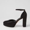 Shoes MOLLINI | Angelar Black Jewels Suede Heels