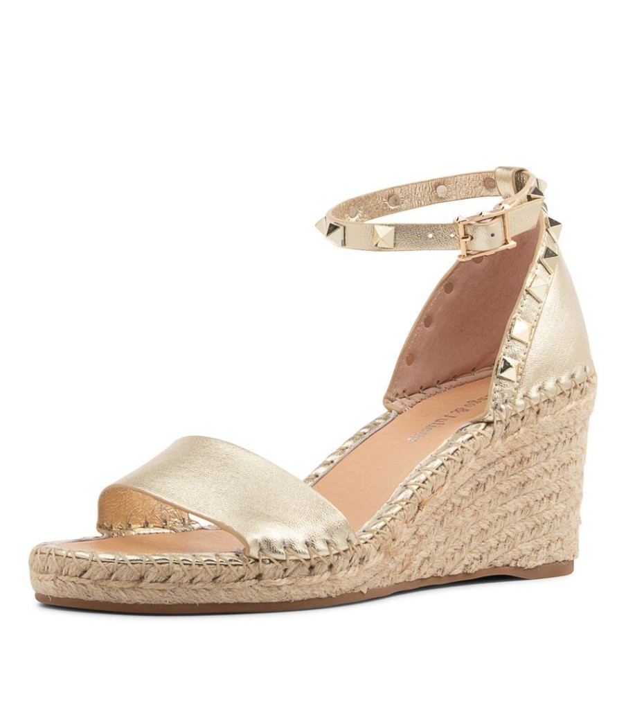 Shoes DJANGO & JULIETTE | Gigi Pale Gold Leather Sandals