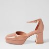 Shoes MOLLINI | Nest Dark Nude Patent Leather Mary Jane Heels