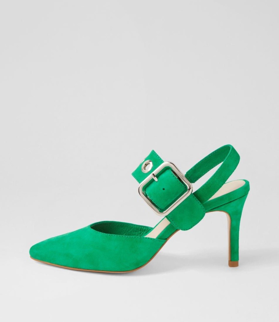 Shoes TOP END | Brylie New Emerald Suede Mary Jane Heels