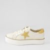 Shoes DJANGO & JULIETTE | Fonno Ivory Old Gold Patent Lizard Sneakers