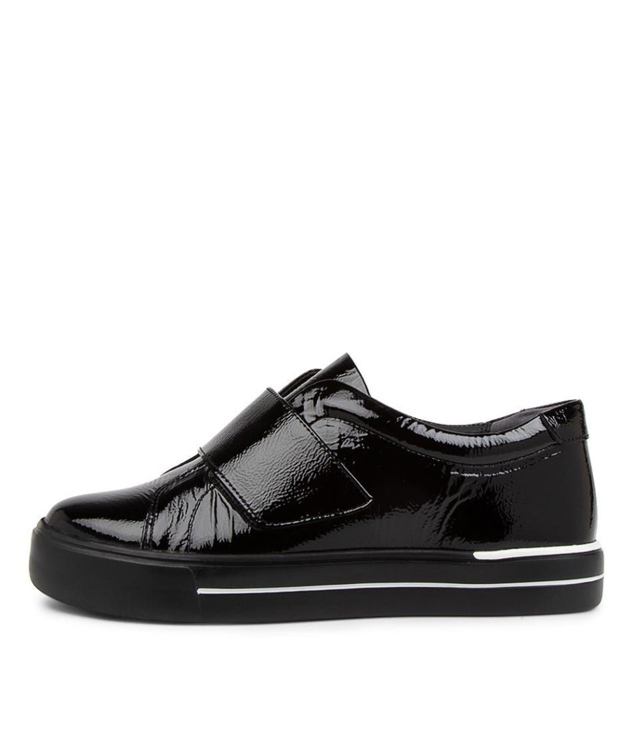 Shoes ZIERA | Alyces W Black Patent Leather Sneakers