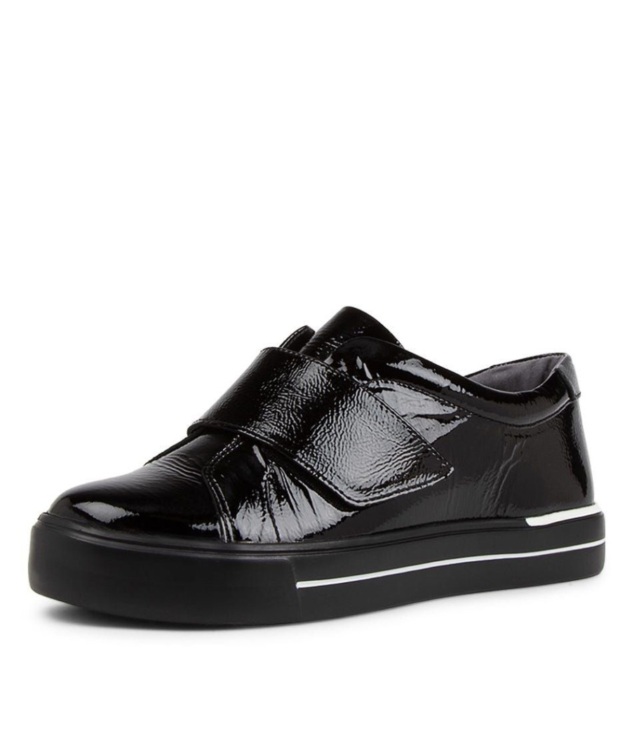 Shoes ZIERA | Alyces W Black Patent Leather Sneakers