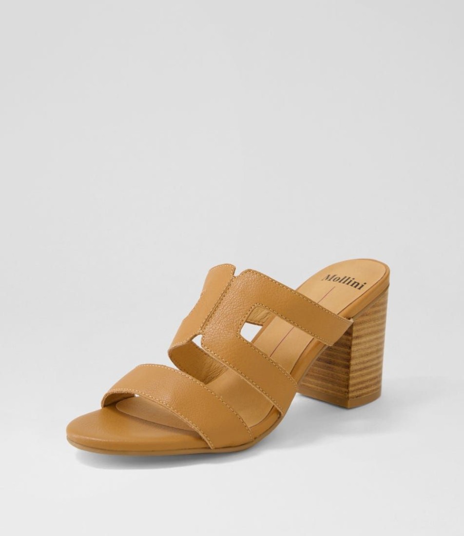 Shoes MOLLINI | Arlar Dark Tan Natural Leather Mules