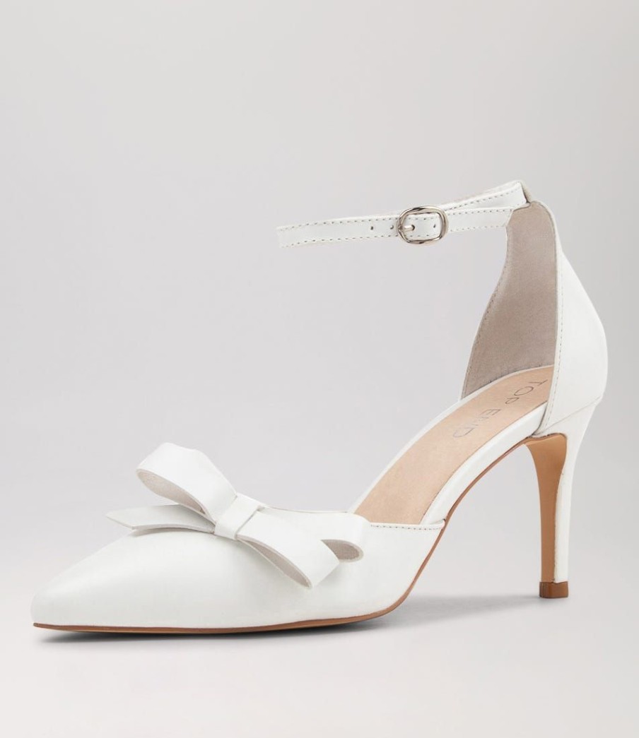 Shoes TOP END | Benzal White Leather Heels