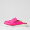 Shoes TOP END | Olmm Bright Pink White Leather Mules