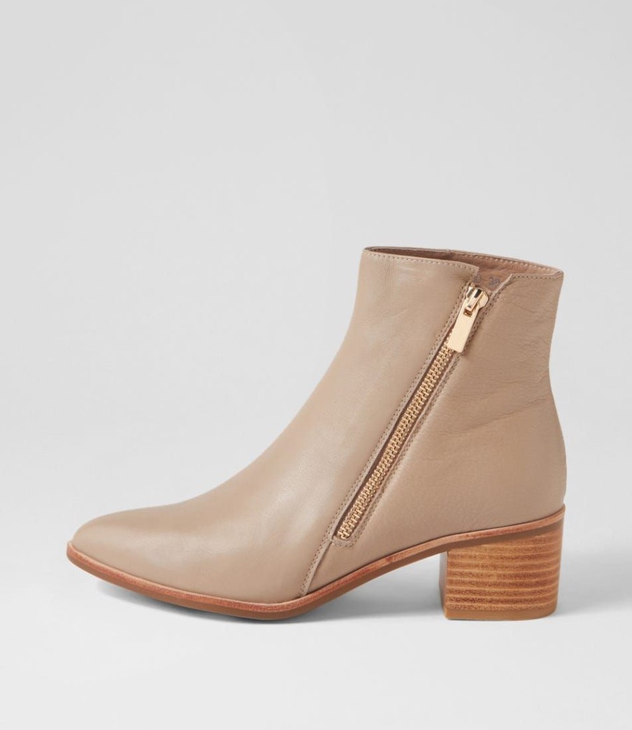 Shoes MOLLINI | Spayn Light Taupe Leather Ankle Boots