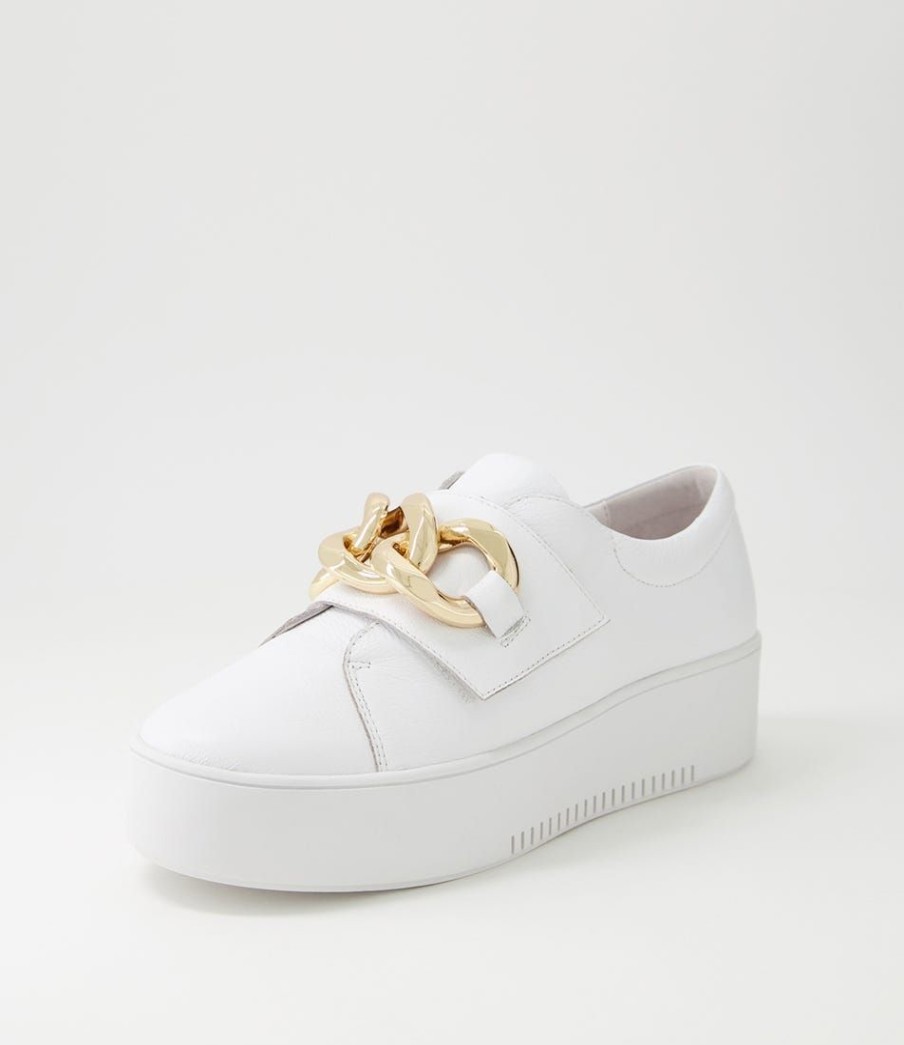 Shoes DJANGO & JULIETTE | Wabble White Leather Sneakers