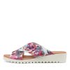 Shoes DJANGO & JULIETTE | Macklin Poppy Print Leather Slides Ws