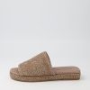 Shoes DJANGO & JULIETTE | Sameh Coffee Woven Syn Raffia Slides