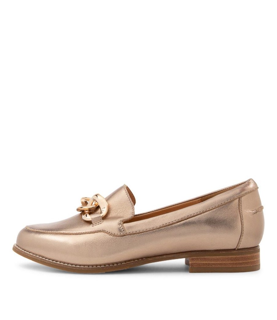 Shoes ZIERA | Tamya Xf Champagne Leather Loafers