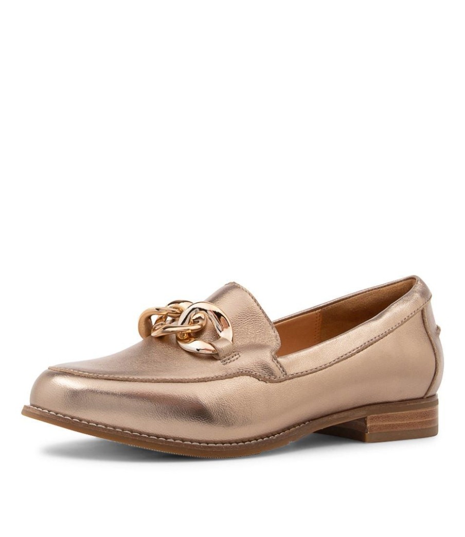 Shoes ZIERA | Tamya Xf Champagne Leather Loafers