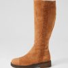 Shoes DJANGO & JULIETTE | Gadnir Tan Leather Suede Knee High Boots