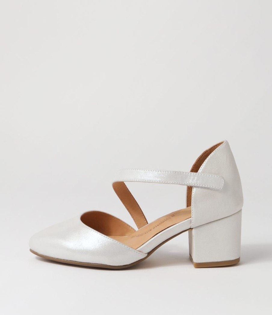 Shoes ZIERA | Vilmos Xw Silver Shimmer Leather Heels