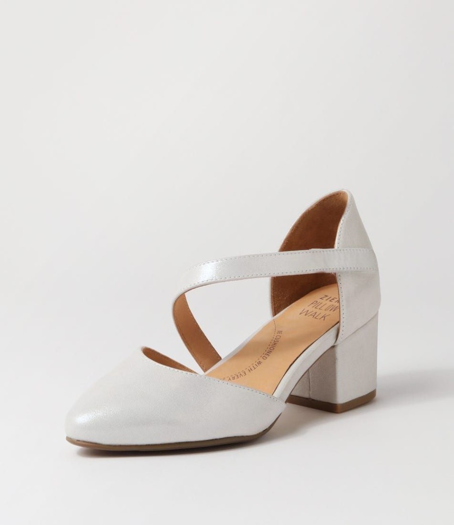 Shoes ZIERA | Vilmos Xw Silver Shimmer Leather Heels