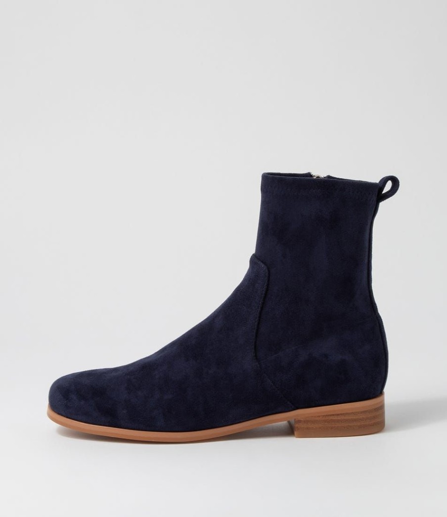 Shoes DIANA FERRARI | Finkis Navy Stretch Microsuede Ankle Boots