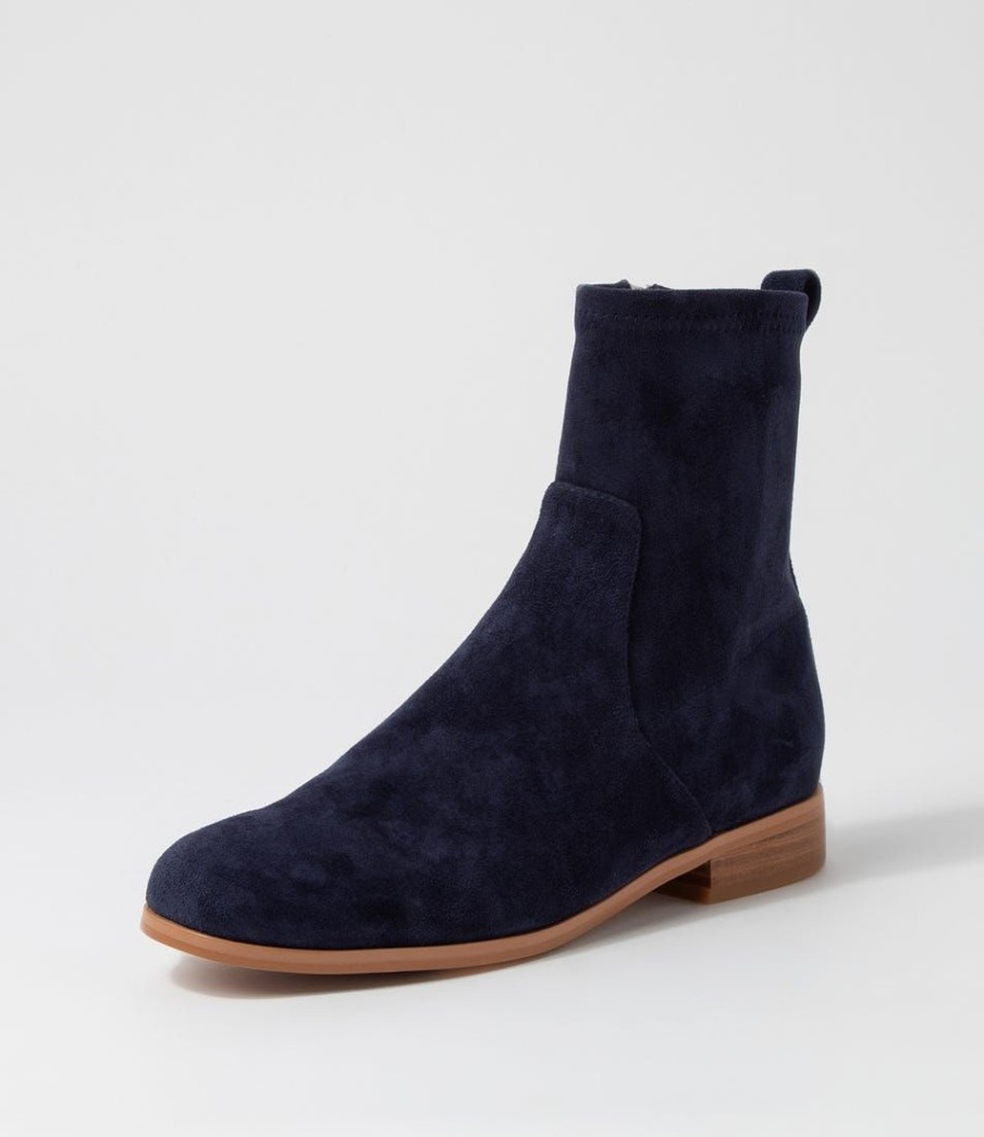 Shoes DIANA FERRARI | Finkis Navy Stretch Microsuede Ankle Boots