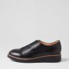 Shoes TOP END | Obblie Black Leather Elastic Flat Shoes