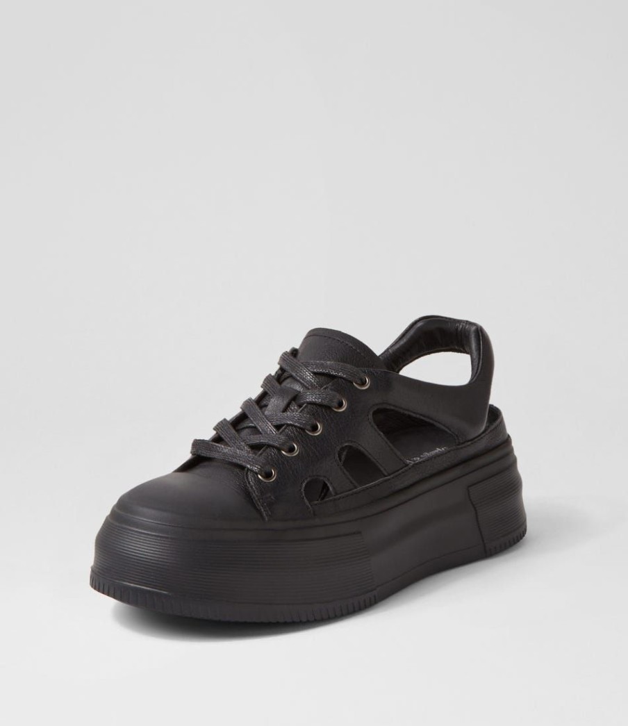 Shoes DJANGO & JULIETTE | Alfio Black White Leather Sneakers