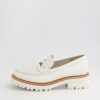 Shoes DJANGO & JULIETTE | Finola White Tumble Leather Loafers