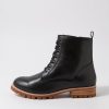 Shoes ZIERA | Minoru W Black Leather Lace Up Boots