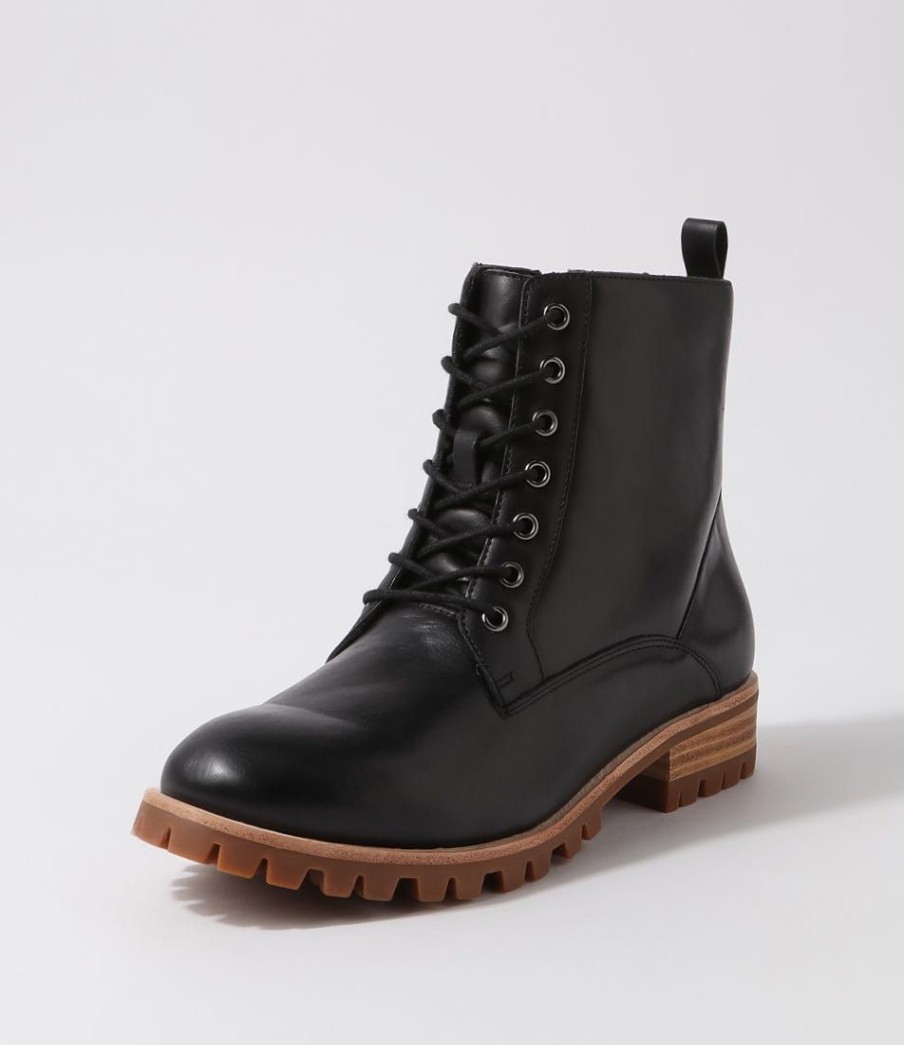 Shoes ZIERA | Minoru W Black Leather Lace Up Boots