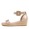 Shoes DJANGO & JULIETTE | Sprout Lrg Champagne Leather Buckle Sandals