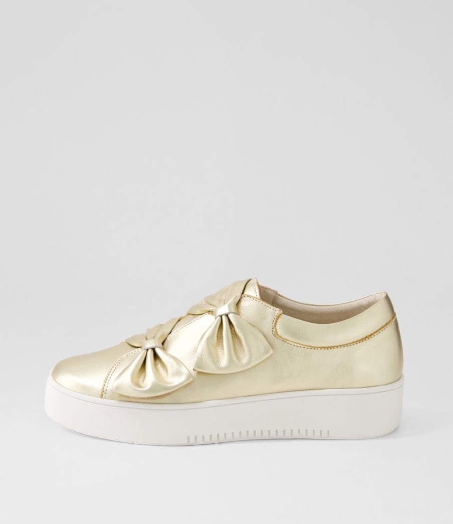 Shoes DJANGO & JULIETTE | Loja Pale Gold Shine Leather Sneakers