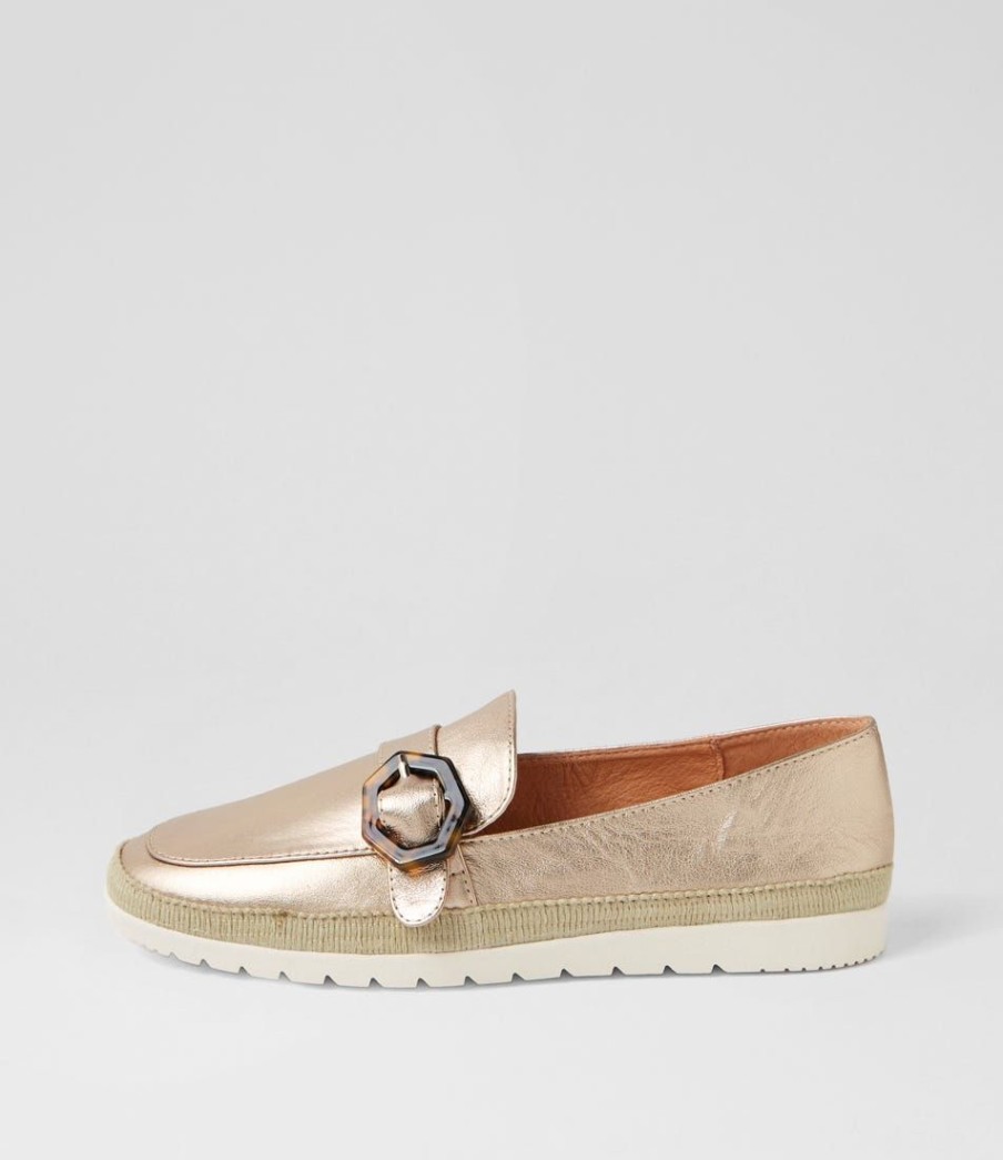 Shoes DIANA FERRARI | Atonement Champagne Leather Loafers