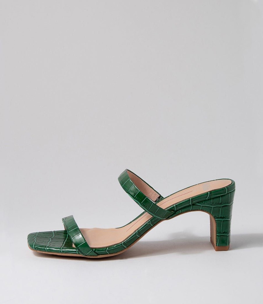 Shoes MOLLINI | Hailed Emerald Croc Mules