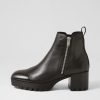 Shoes DJANGO & JULIETTE | Dinis Black Leather Ankle Boots