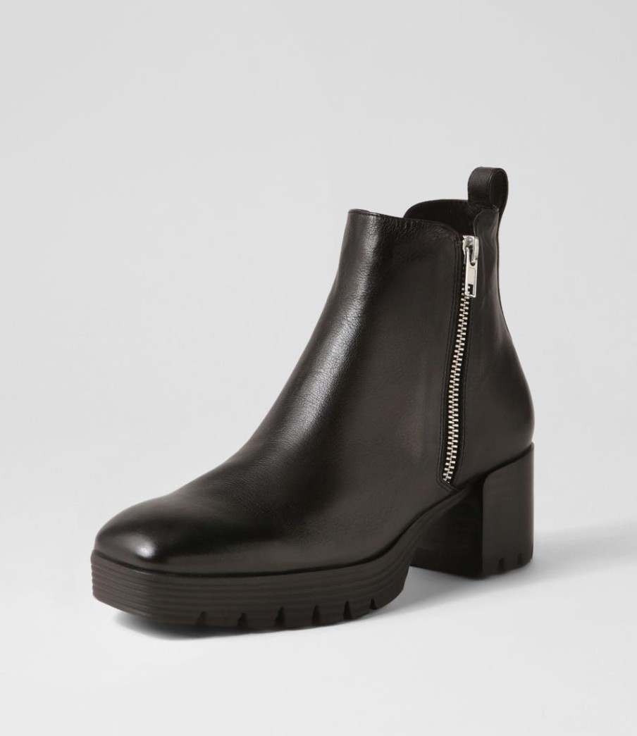 Shoes DJANGO & JULIETTE | Dinis Black Leather Ankle Boots