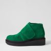 Shoes TOP END | Ziloch Dark Emerald Black Suede Ankle Boots