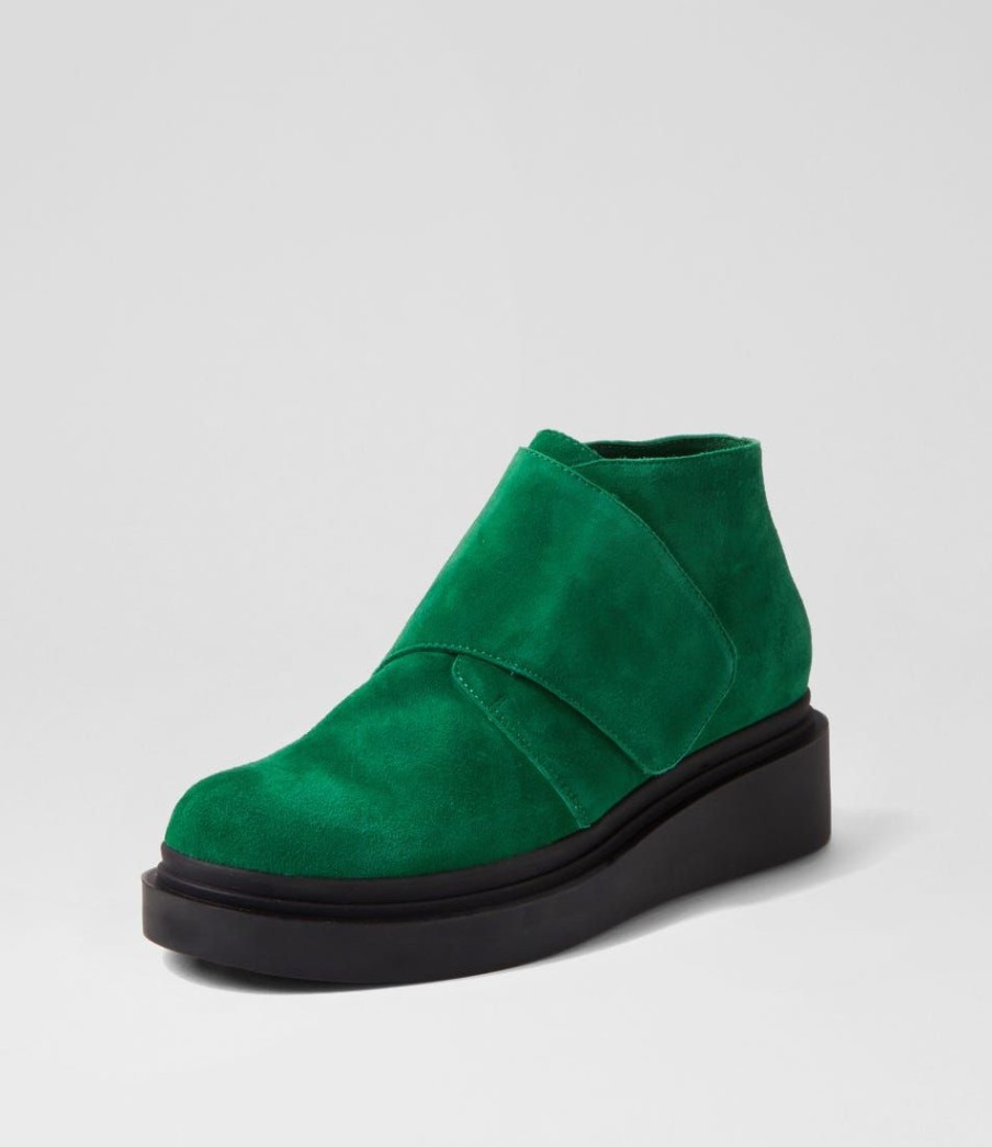 Shoes TOP END | Ziloch Dark Emerald Black Suede Ankle Boots