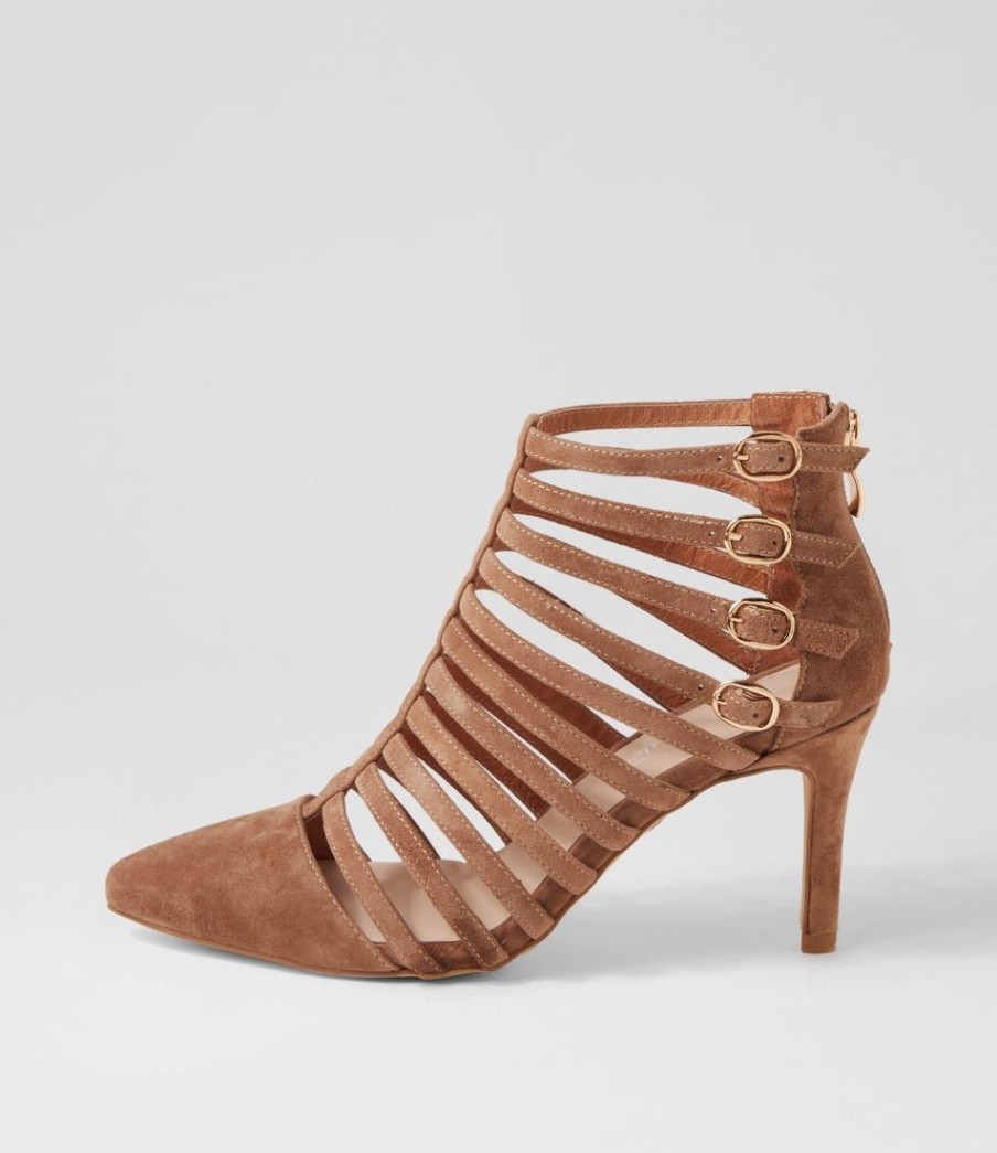 Shoes TOP END | Brewer Light Choc Suede Heels