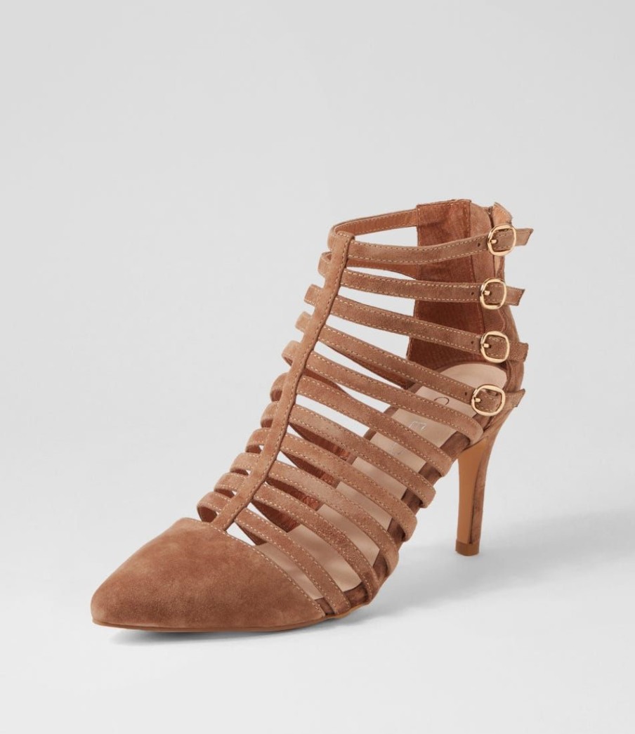 Shoes TOP END | Brewer Light Choc Suede Heels