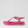 Shoes DJANGO & JULIETTE | Yanni Fuchsia Jewels Suede Sandals