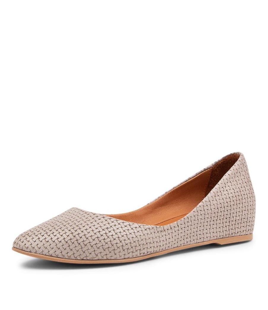 Shoes DIANA FERRARI | Urilsa Light Grey Leather Ballet Flats