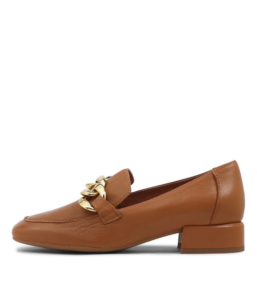 Shoes DJANGO & JULIETTE | Vivandy Dark Tan Leather Heels