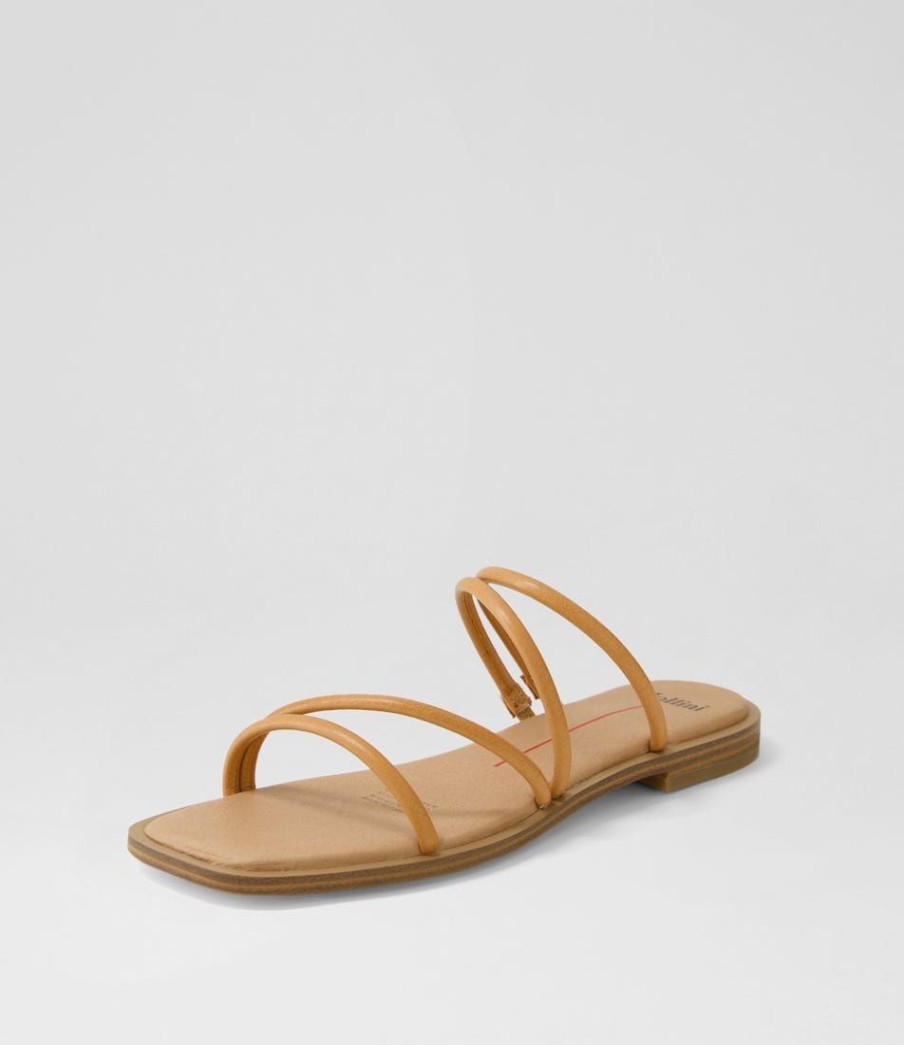 Shoes MOLLINI | Fortuna Dark Tan Leather Slides