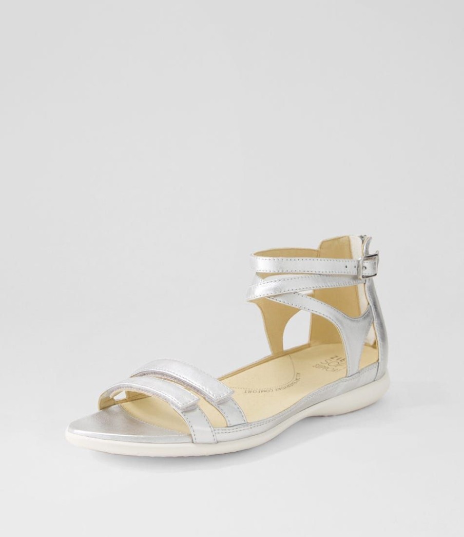 Shoes ZIERA | Bethie W Silver Leather Sandals