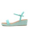 Shoes DJANGO & JULIETTE | Shielas Lrg Pale Aqua Weave Suede Sandals