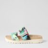 Shoes ZIERA | Nairo Xw Green Mix Patent Leather Slides